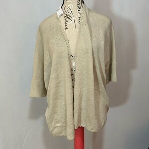 LOFT Cream Cardigan Sweater Lightweight Open-Front